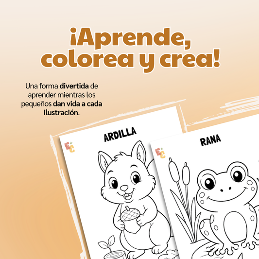 Libro DIGITAL "Animales del bosque para colorear"