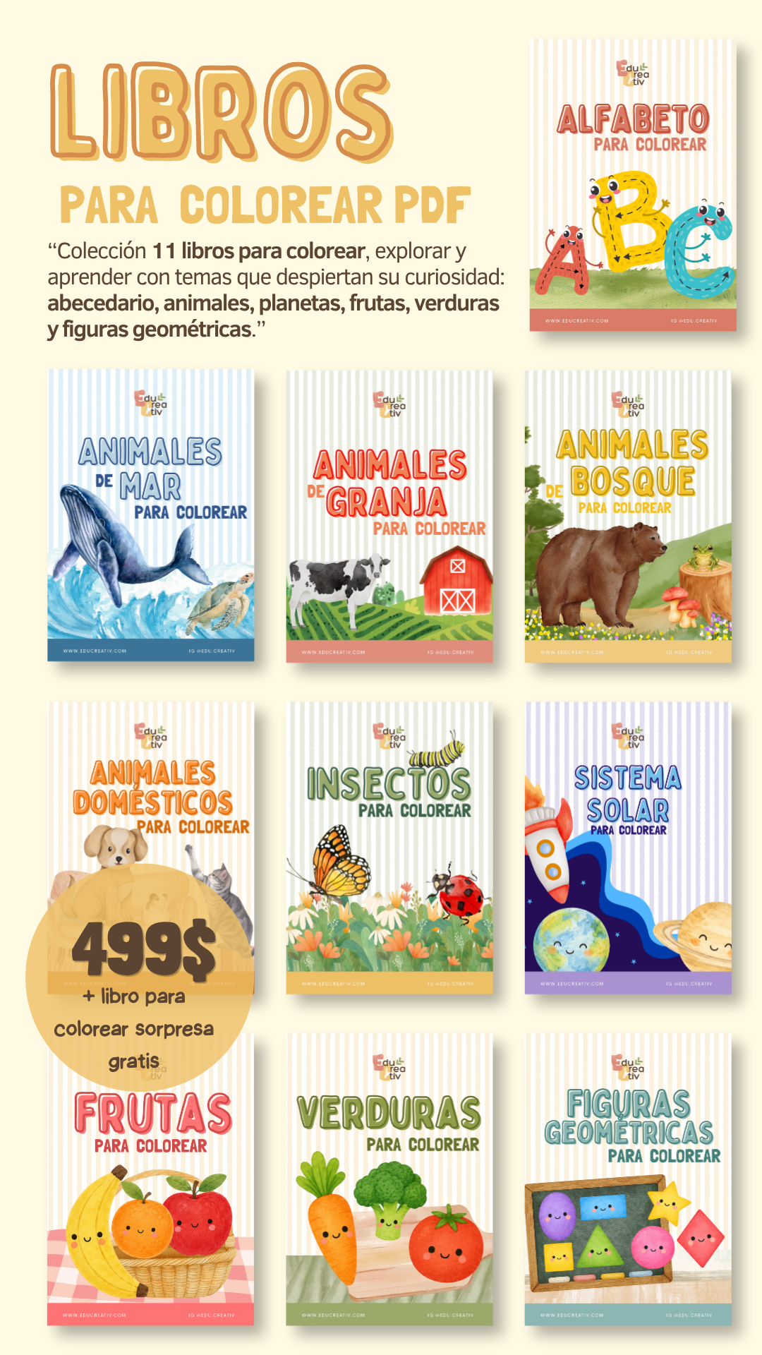 Colección 11 libros para colorear