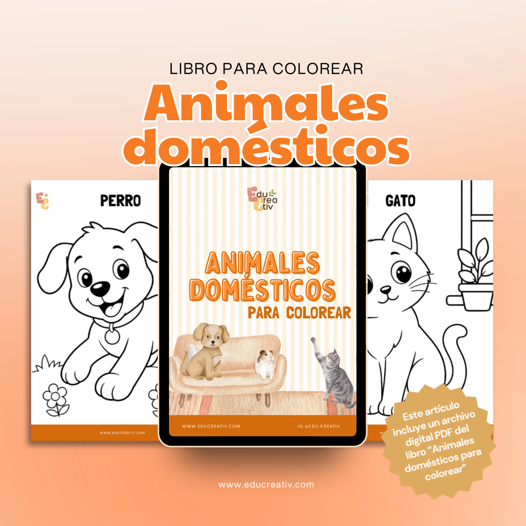 Libro DIGITAL "Animales domésticos para colorear"