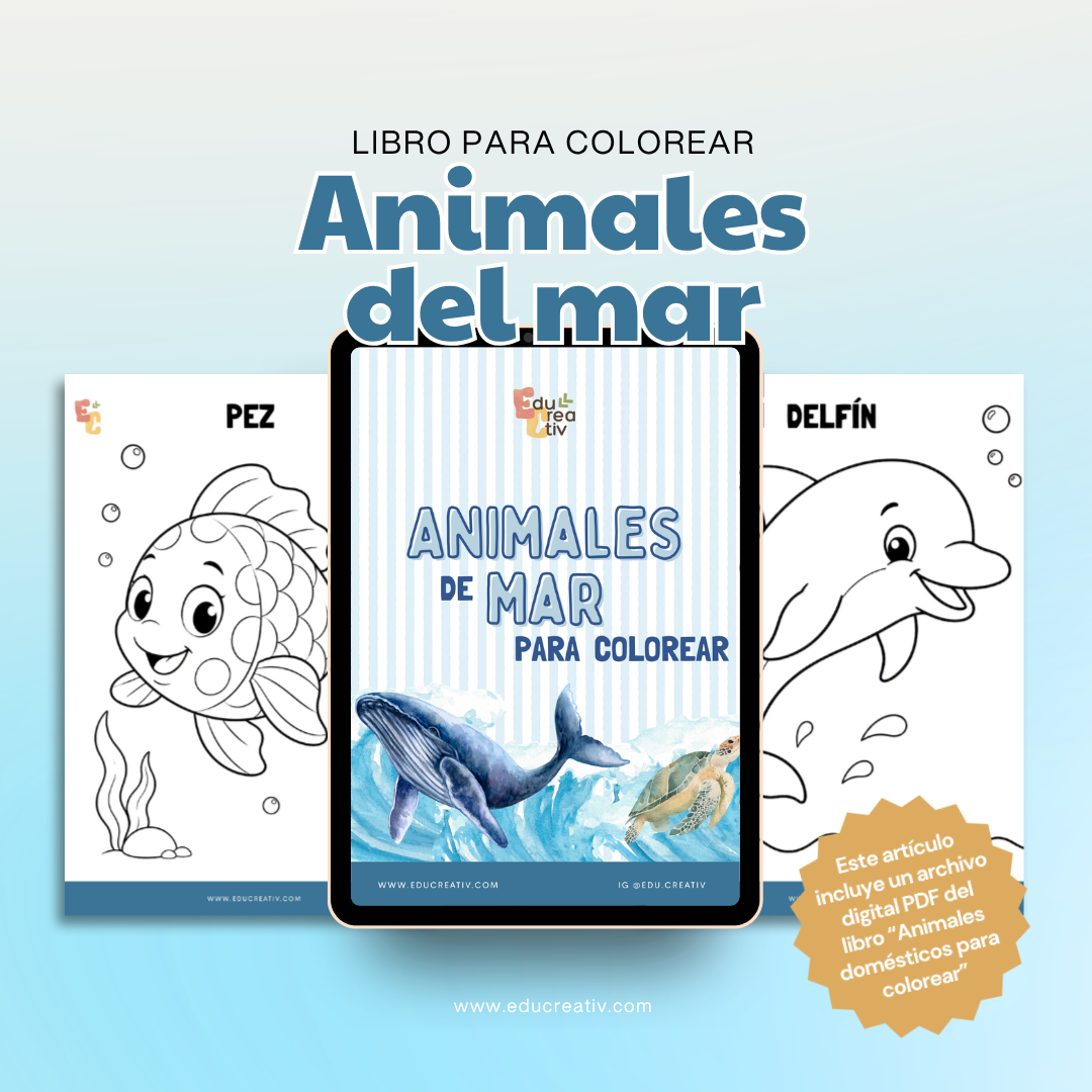 Libro DIGITAL "Animales del mar para colorear"