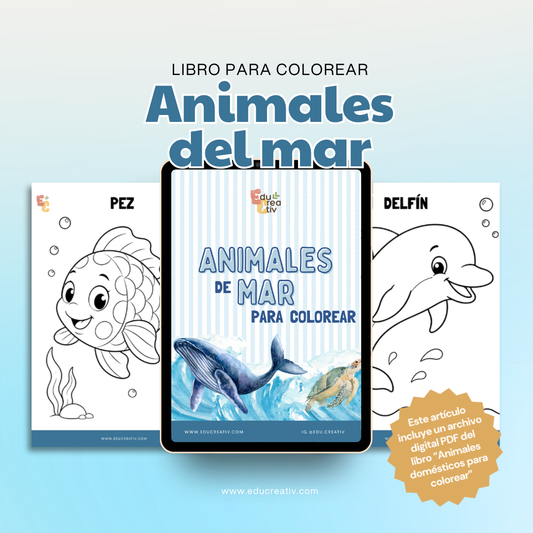 Libro DIGITAL "Animales del mar para colorear"
