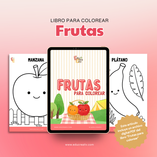 Libro DIGITAL "Frutas para colorear"