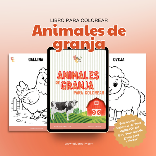 Libro DIGITAL "Animales de granja para colorear"