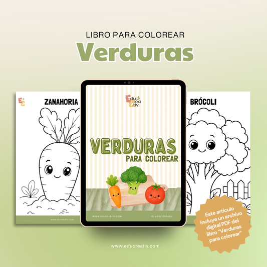 Libro DIGITAL "Verduras para colorear"