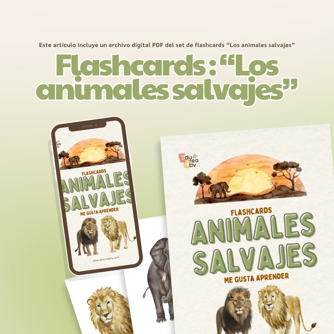 Set de flashcards DIGITAL: Animales salvajes