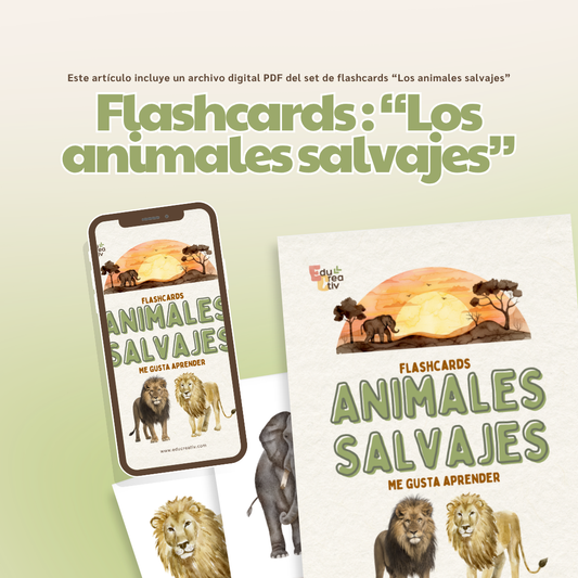 Set de flashcards DIGITAL: Animales salvajes
