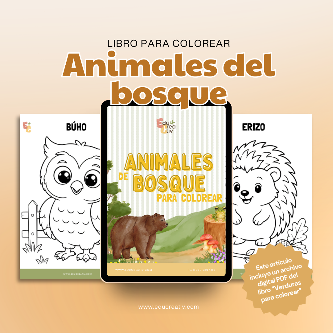 Libro DIGITAL "Animales del bosque para colorear"