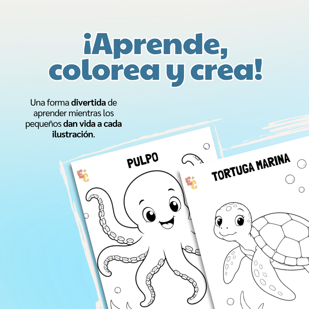 GRATIS — Libro digital "Animales del mar para colorear"