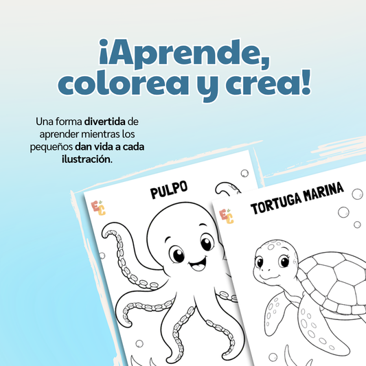 GRATIS — Libro digital "Animales del mar para colorear"