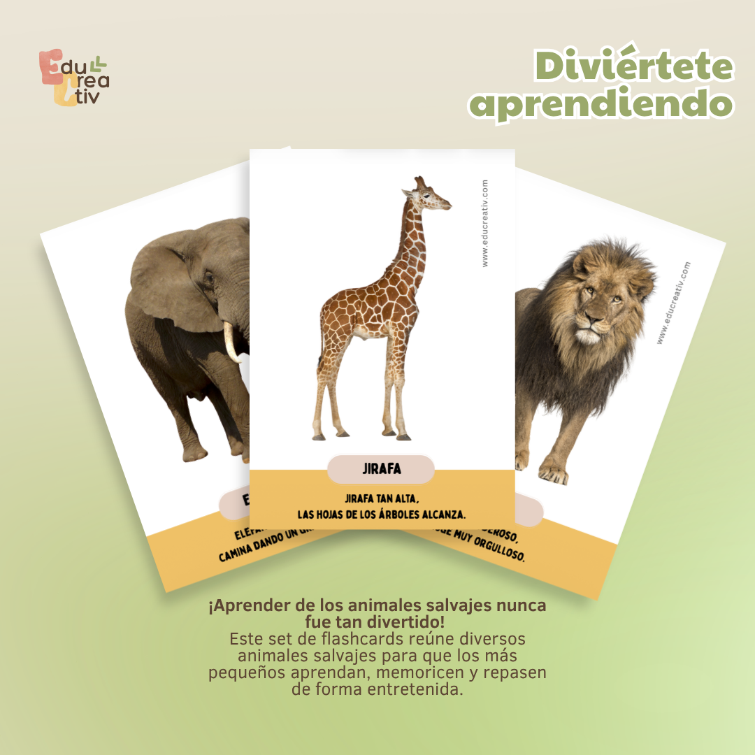Set de flashcards DIGITAL: Animales salvajes