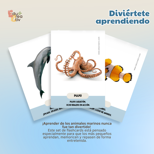 Set de flashcards DIGITAL: Animales del mar