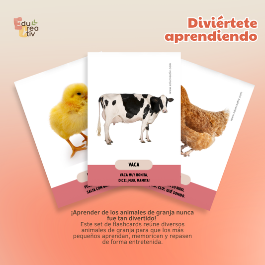 Set de flashcards DIGITAL: Animales de la granja