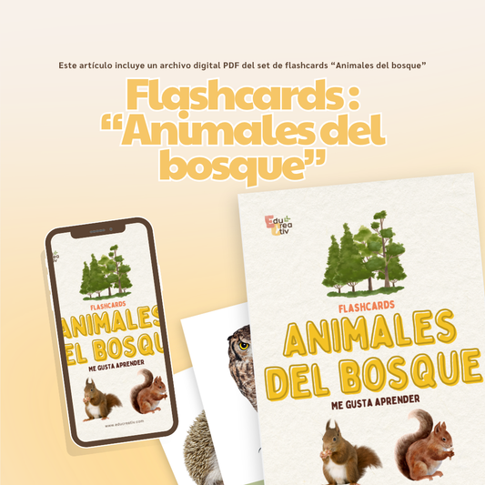 Set de flashcards DIGITAL: Animales del bosque