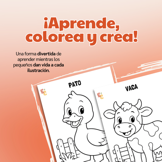 GRATIS — Libro digital "Animales de granja para colorear"