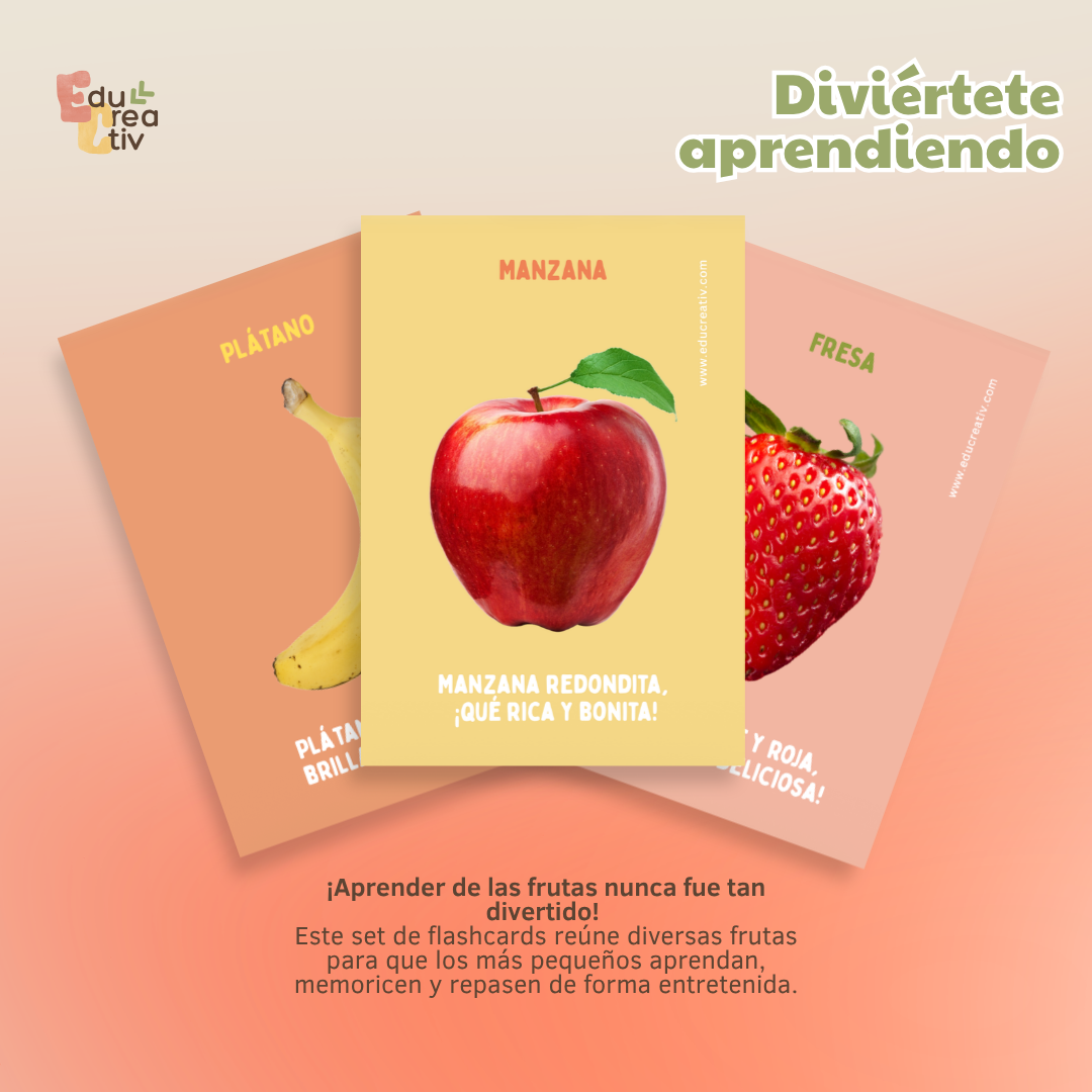 Set de flashcards DIGITAL: Las frutas