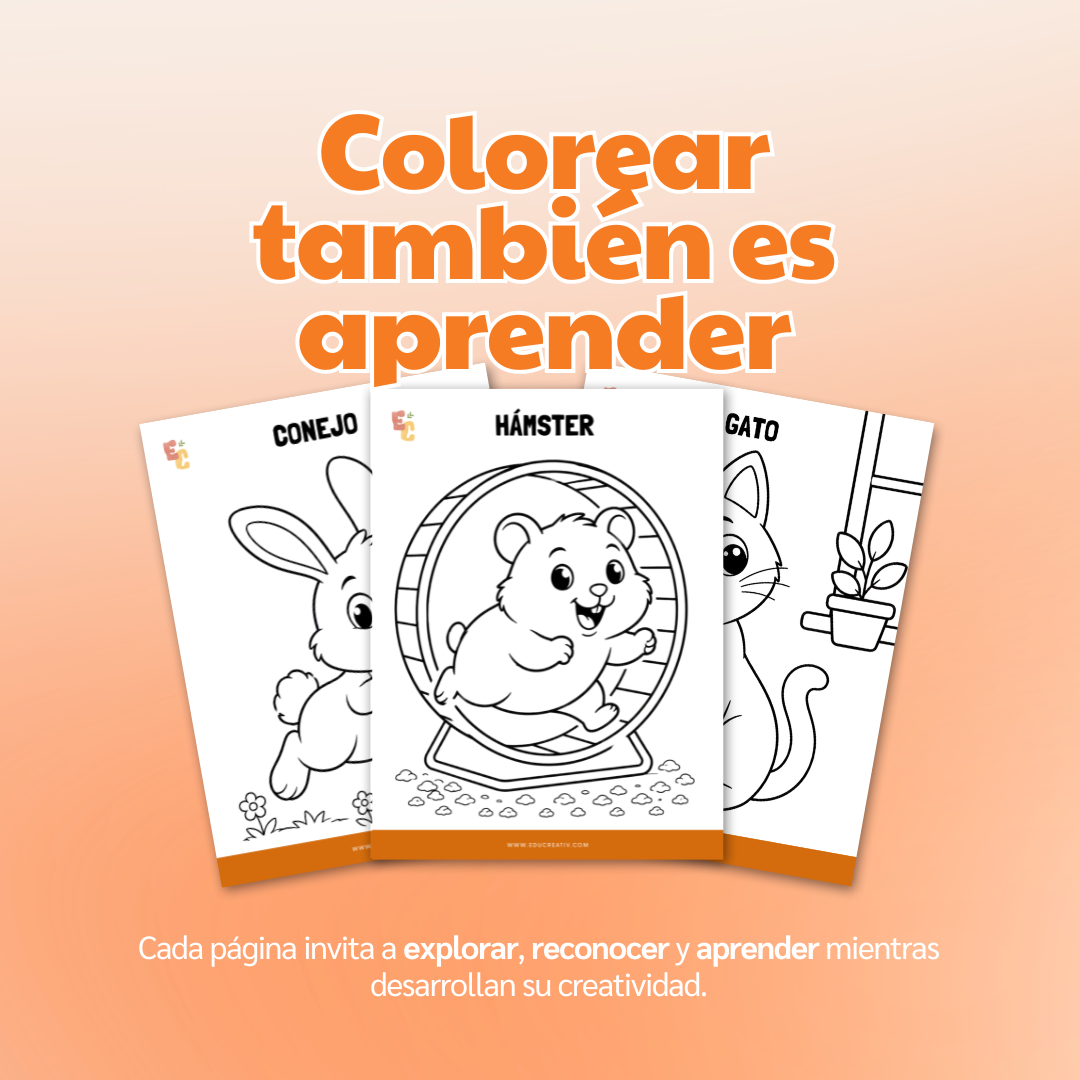 Libro DIGITAL "Animales domésticos para colorear"