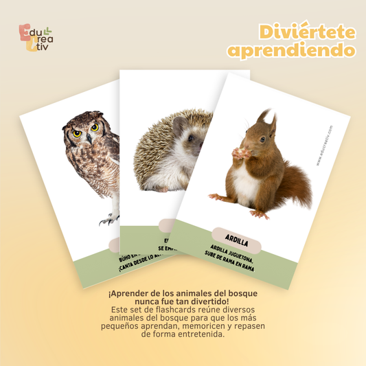 Set de flashcards DIGITAL: Animales del bosque