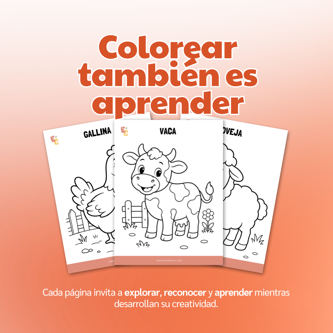 GRATIS — Libro digital "Animales de granja para colorear"