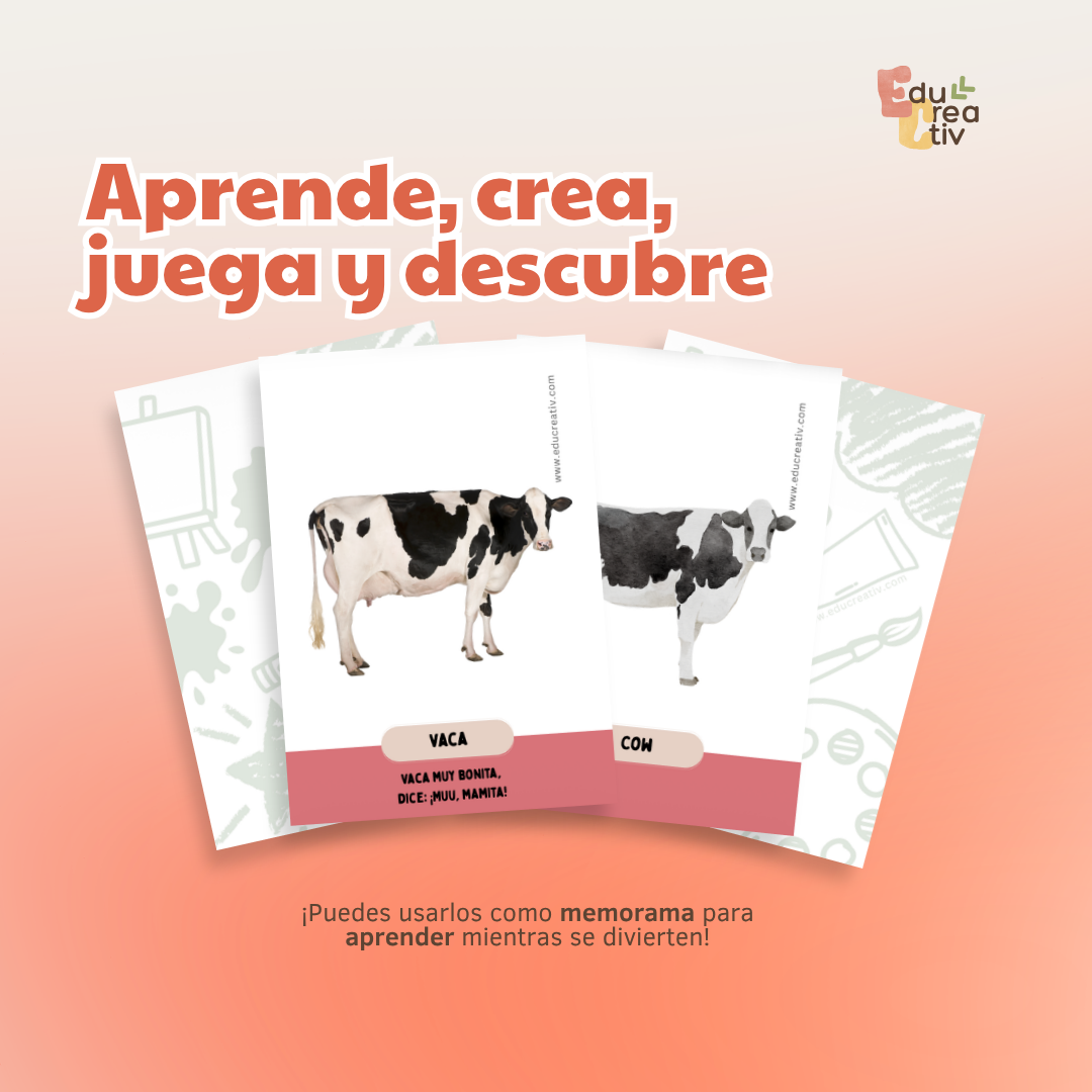 Set de flashcards DIGITAL: Animales de la granja