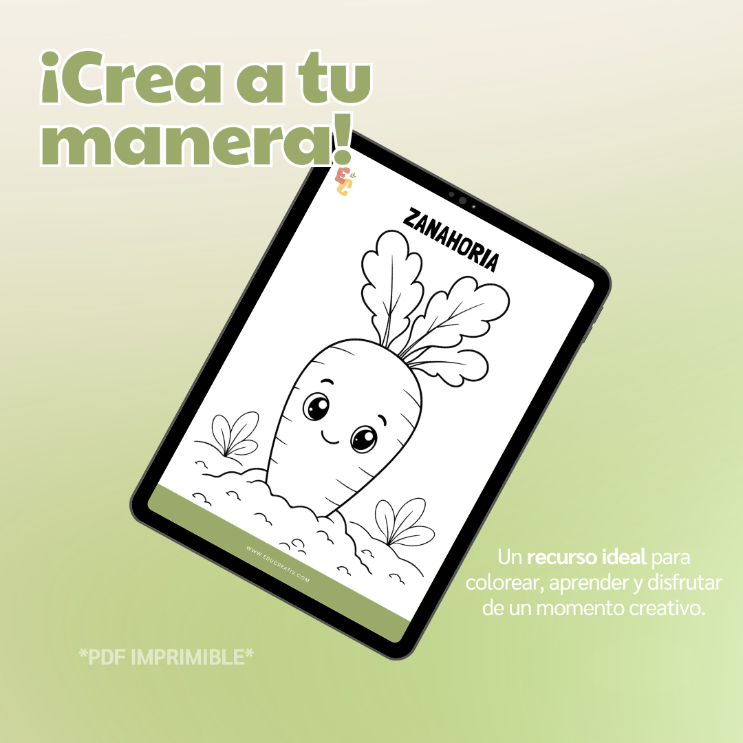 GRATIS — Libro digital "Verduras para colorear"