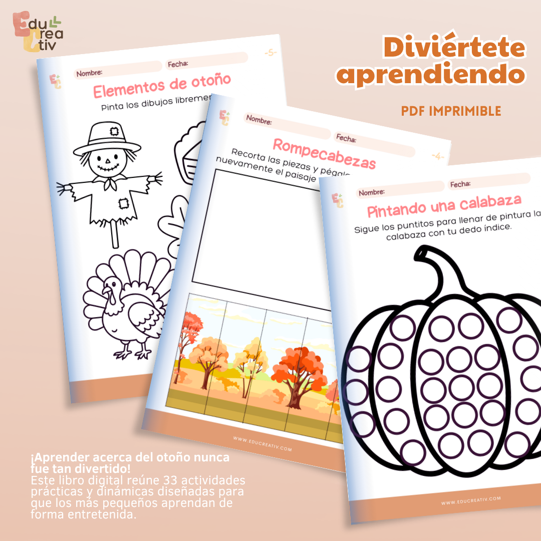 Libro DIGITAL "33 actividades: El otoño" 3-5 años