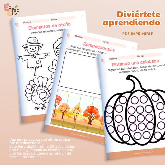 Libro DIGITAL "33 actividades: El otoño" 3-5 años