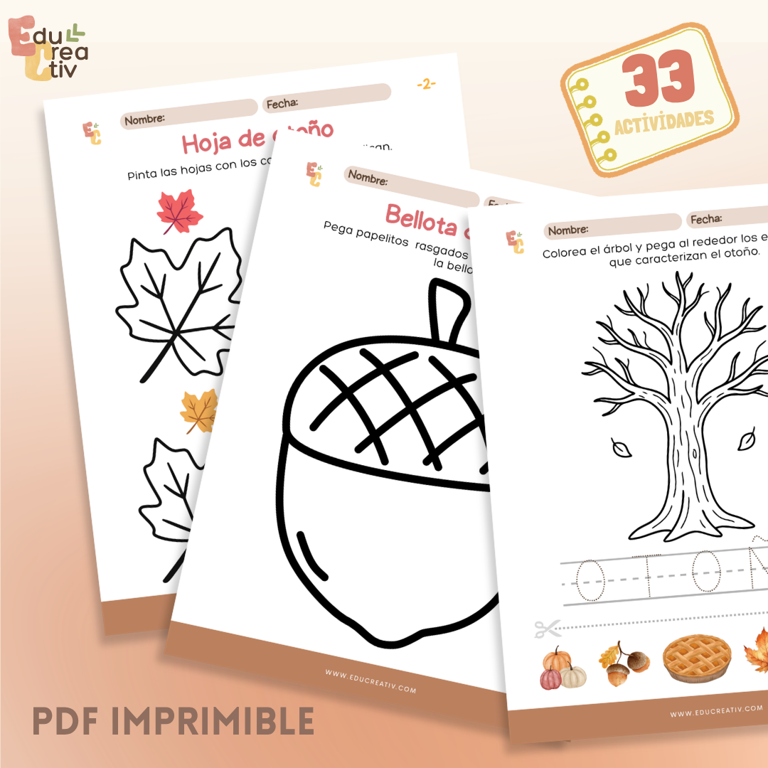 Libro DIGITAL "33 actividades: El otoño" 3-5 años