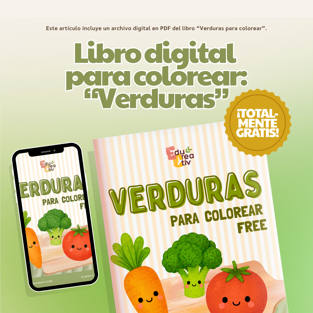 GRATIS — Libro digital "Verduras para colorear"