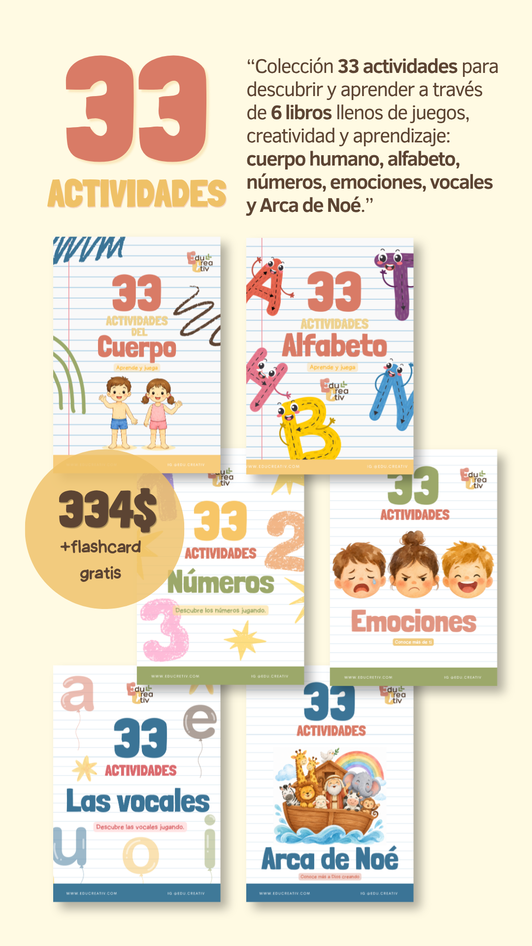 Colección de 6 libros de 33 actividades